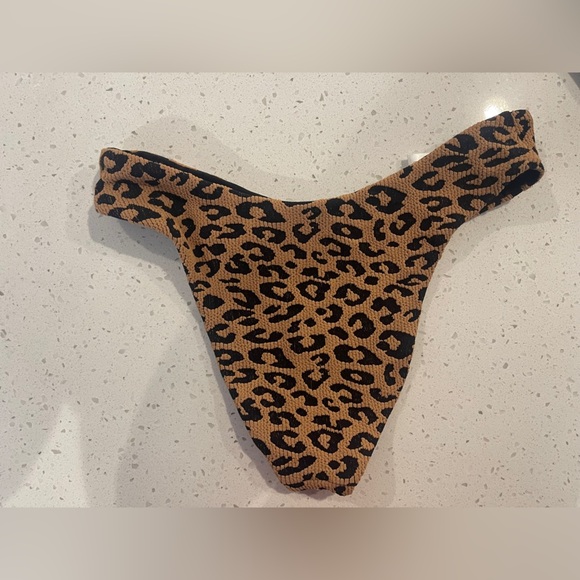 Mara Hoffman Cece Leopard Bikini Bottom — Black Brown, XS (NWT) - Picture 3 of 6